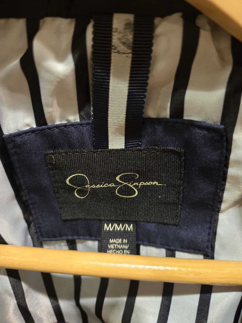 Jessica Simpson Navy Hooded Anorak with Contrast Zippers - Picture 2 of 8